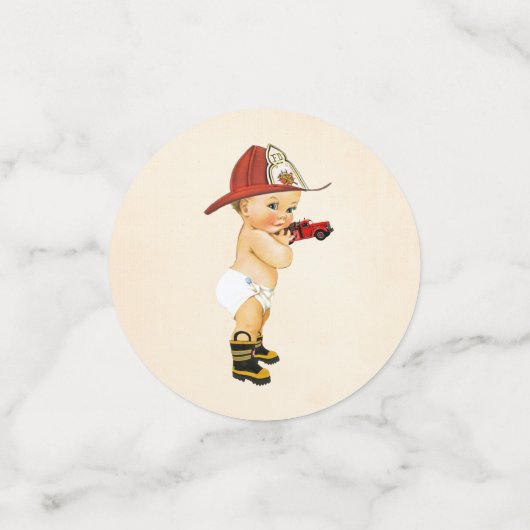 ベビー消防士来の赤ちゃんシャワーありがとう コンフェッティ (スモール正面)