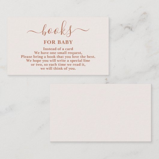 ベビー淡い色のガールカード用ミニマリストピンクブック エンクロージャーカード (正面/裏面)