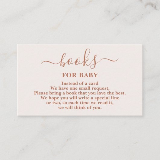 ベビー淡い色のガールカード用ミニマリストピンクブック エンクロージャーカード (正面)