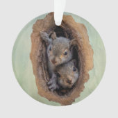 ベビー灰色リスのクリスマス オーナメント (正面)