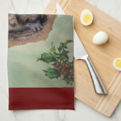 ベビー灰色リスのクリスマス キッチンタオル (四つ折り)