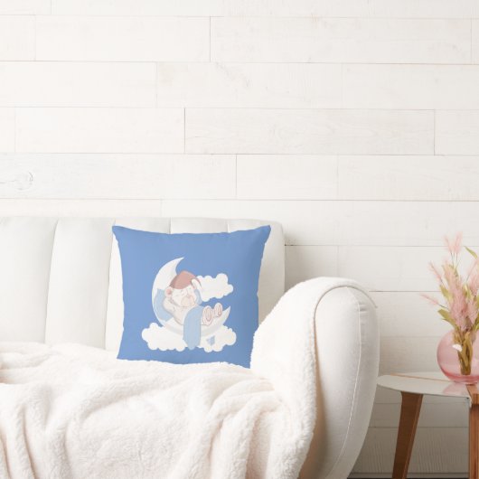 ベビー熊が月に眠る クッション (ソファ)