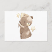 ベビー熊シンプル赤モダンシャワー用の本 エンクロージャーカード (裏面)