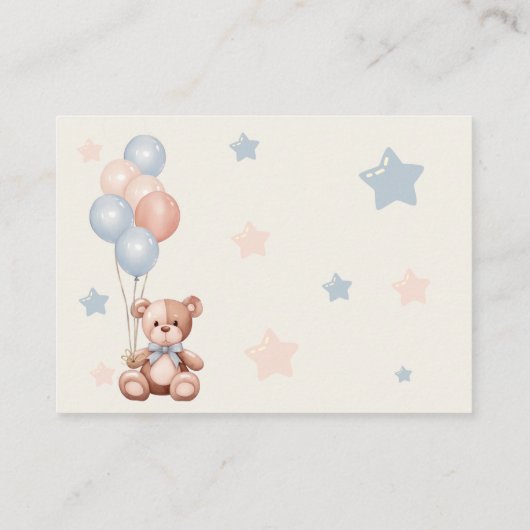 ベビー熊素朴赤シャワー用の本 エンクロージャーカード (裏面)