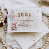 ベビー熊素朴赤シャワー用の本 エンクロージャーカード