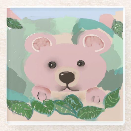 ベビー熊 ガラスコースター (正面)