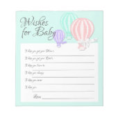 ベビー熱気球シャワーゲームのご希望 ノートパッド (正面)