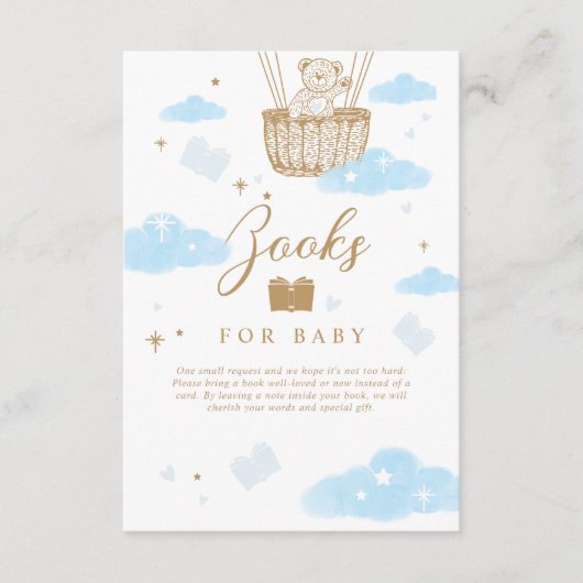 ベビー熱気球テディベアブルー用の本 エンクロージャーカード (正面)