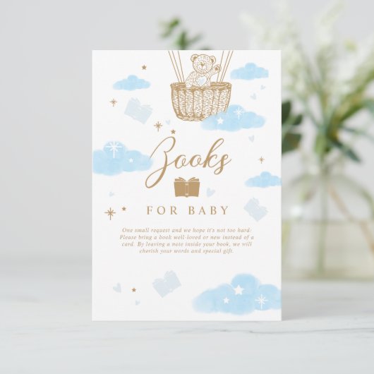 ベビー熱気球テディベアブルー用の本 エンクロージャーカード (スタンド正面)