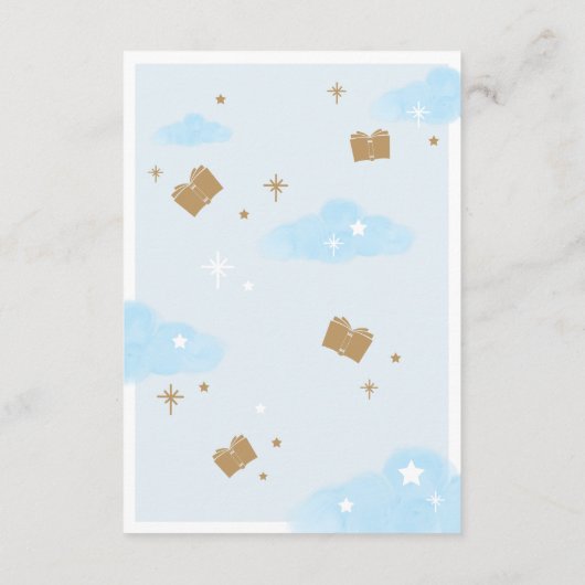 ベビー熱気球テディベアブルー用の本 エンクロージャーカード (裏面)