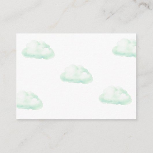 ベビー熱気球ベビーシャワー用の本 エンクロージャーカード (裏面)