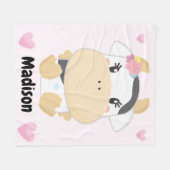 ベビー牛かわいこちゃんシャワパーソナライズされたー フリースブランケット (正面(横))