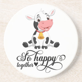 ベビー牛が一緒に幸せ コースター