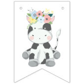 ベビー牛とフローラクラウン子供部屋/シャワーデコール バンティングフラッグ (第2の旗)