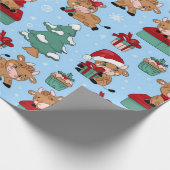 ベビー牛のクリスマスパターン ラッピングペーパー (角)