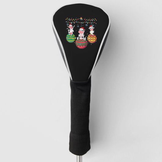 ベビー牛のクリスマス ゴルフヘッドカバー (正面)