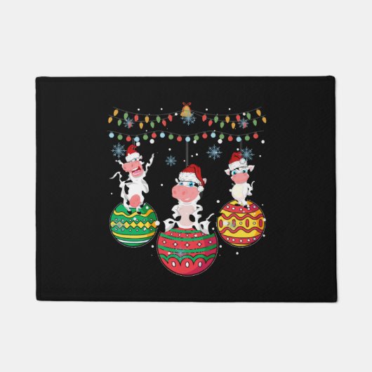 ベビー牛のクリスマス ドアマット (正面)