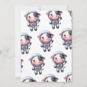 ベビー牛の宇宙飛行士1歳の誕生日 招待状 (裏面)