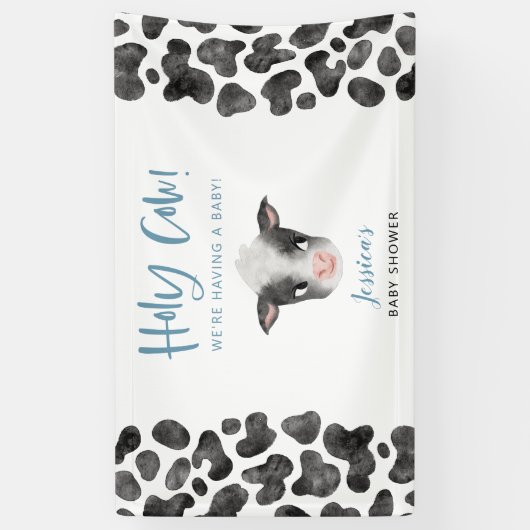 ベビー牛の赤ちゃんシャワーバナー 横断幕 (縦)