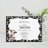 ベビー牛オン牛プリントベビーシャワー招待状 招待状 (スタンド正面)