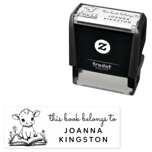 ベビー牛ストーリーブックエックスライブラススタンプ セルフインキングスタンプ (インサイチュ)