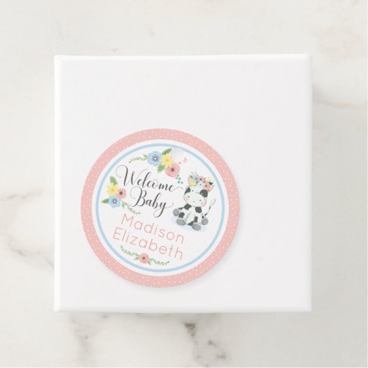 ベビー牛フローラふくらはぎウェルカムベビーシャワーパーティー フェイバータグ (インサイチュ)