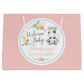 ベビー牛フローラカーフウェルカムベビーカスタム ラージペーパーバッグ (正面)