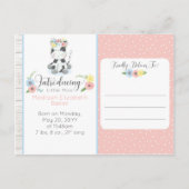 ベビー牛素朴フローラベビー誕生の発表 案内ポストカード (正面)