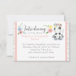 ベビー牛素朴フローラベビー誕生の発表 案内状