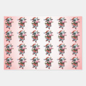 ベビー牛（ふくらはぎ）クリスマスキッズ ラッピングペーパーシート (正面2)