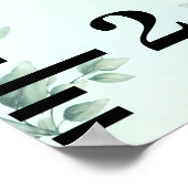 ベビー牛 水彩 ユーカリ 成長チャート ポスター (角)