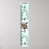 ベビー牛 水彩 ユーカリ 成長チャート ポスター (正面)