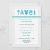 ベビー物ベビーシャワー招待状-ボーイ 招待状 (正面/裏面)