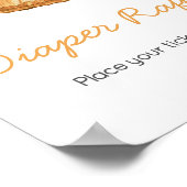 ベビー物干しオレンジフルーツおむつラッフル ポスター (角)