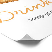 ベビー物干しオレンジフルーツ赤ちゃんシャワードリンク ポスター (角)