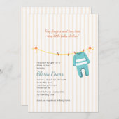 ベビー物干しシャワー招待状 招待状 (正面/裏面)