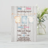 ベビー物干しジェンダー表示の招待、招待状。 招待状 (スタンド正面)