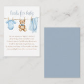 ベビー物干しボーイ赤ちゃんシャワー用の本 エンクロージャーカード (正面/裏面)