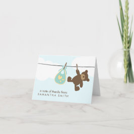 ベビー物干し線ありがとうご注意{green} サンキューカード