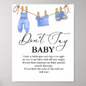 ベビー物干し線はベビーのパーティー標識を言わない ポスター (正面)