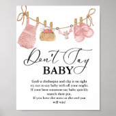 ベビー物干し線はベビーのパーティー標識を言わない ポスター (正面)