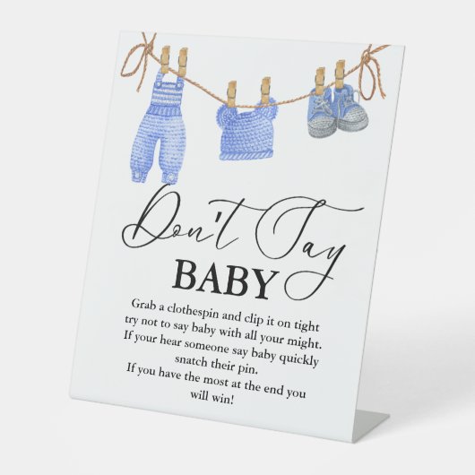 ベビー物干し線はベビーのパーティー標識を言わない 台座サイン (正面)
