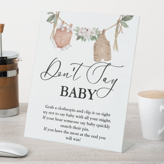 ベビー物干し線はベビーのパーティー標識を言わない 台座サイン (インサイチュ)