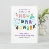 ベビー物干し線妊娠告知 案内状 (スタンド正面)