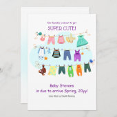 ベビー物干し線妊娠告知 案内状 (正面/裏面)