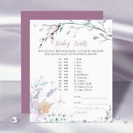 ベビー特性 |ベビーシャワーゲーム水彩フラワー