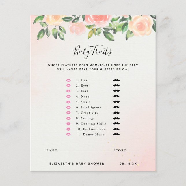 ベビー特性 |赤ちゃんシャワーゲーム (正面)