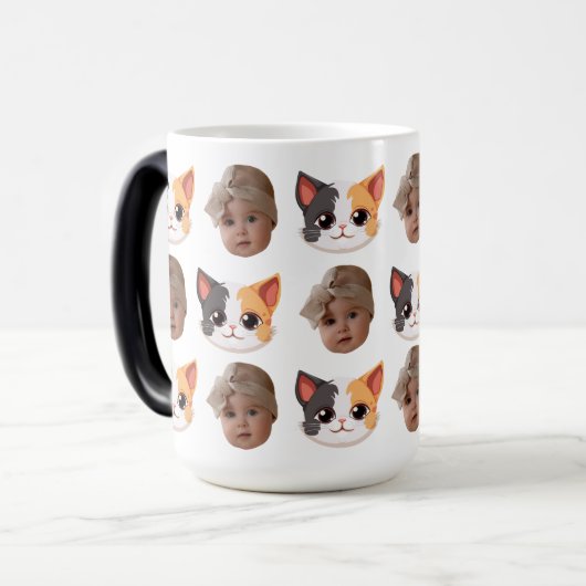 ベビー犬の夫おもしろい顔最高の親への贈り物 モーフィングマグカップ (正面左)