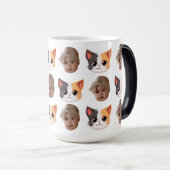 ベビー犬の夫おもしろい顔最高の親への贈り物 モーフィングマグカップ (正面右)