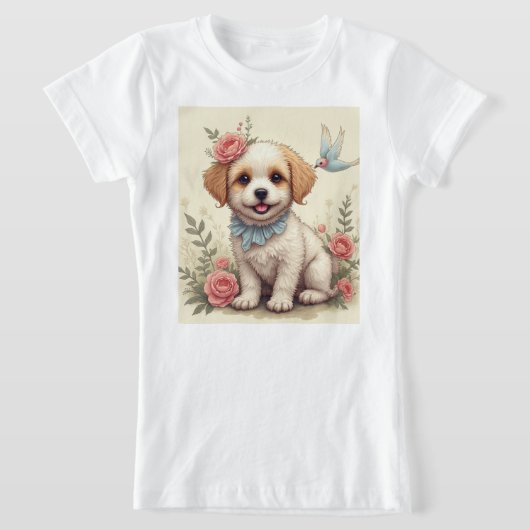 ベビー犬 Tシャツ (レイダウン)
